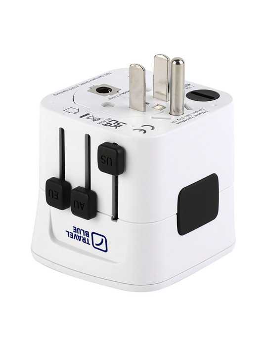 Adaptador para Enchufe Entrada Universal A 150 Paises TRAVEL BLUE