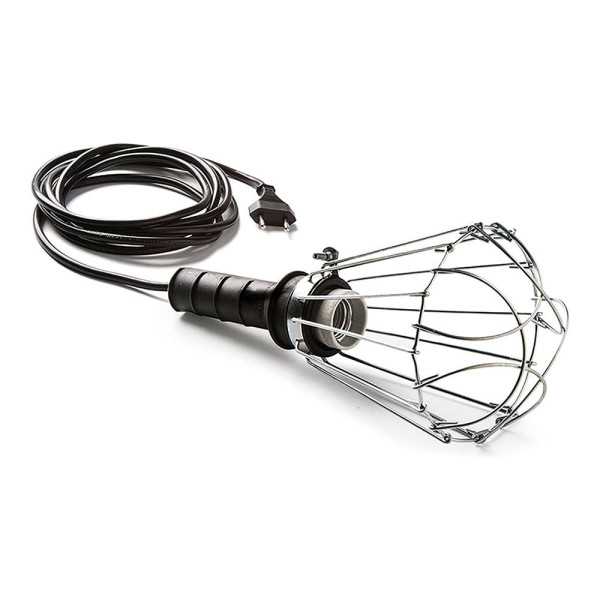 Lámpara Portátil 200 W 250 V E27 Mango de Goma Negro y Cable de 5 m, en Bolsa FAMATEL