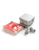 Caja Estanca Cuadrada IP55 80 x 80 x 36 mm + Gel Aislante IP68 + 2 Prensaestopas, Blíster FAMATEL