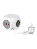 Base Múltiple Combiball con 3 Tomas Schuko 16 A + 1 USB A + 2 USB C, 30 W, Blanca SIMON
