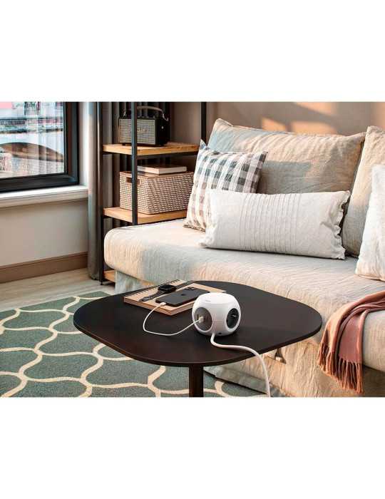 Base Múltiple Combiball con 3 Tomas Schuko 16 A + 1 USB A + 2 USB C, 30 W, Blanca SIMON