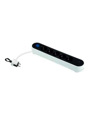 Base Múltiple, 5 Tomas, Schuko 2P+T, 2 USB A/C, 16 A 250 V~, 1,4m Cable, C/Interruptor Pie, Bicolor, Blister SIMON