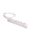 Base Múltiple, 4 Tomas 2P+T, con Interruptor + Protector, 1,5 m Cable H05VV-F 3G1,5 mm², 16A 250V~, Blanca SOLERA
