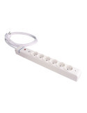 Base Múltiple, 6 Tomas 2P+T, con Interruptor + Protector, 1,5 m Cable H05VV-F 3G1,5 mm², 16A 250V~, Blanca SOLERA