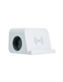 Base Combiflat 2 Tomas Schuko 16A 250 V ~ + 2 USB A + 2 USB C + Carga Inalámbrica con Soporte y Fijación Blanca SIMON