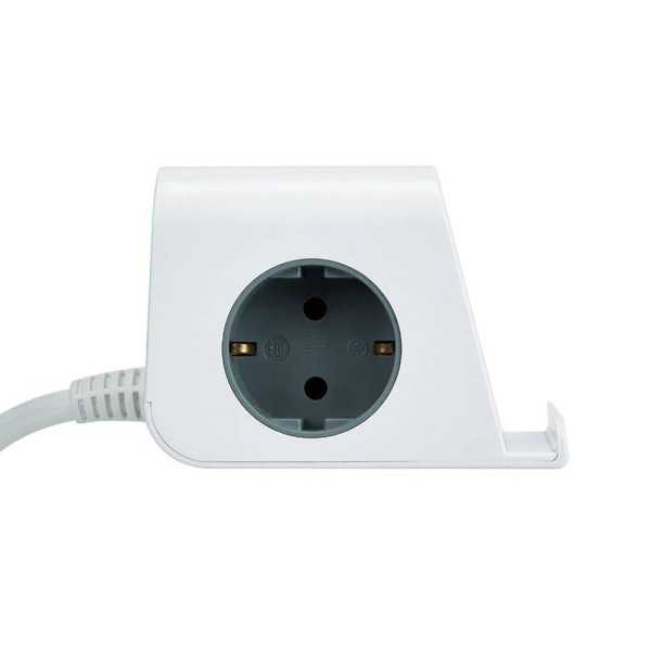 Base Combiflat 2 Tomas Schuko 16A 250 V ~ + 2 USB A + 2 USB C + Carga Inalámbrica con Soporte y Fijación Blanca SIMON