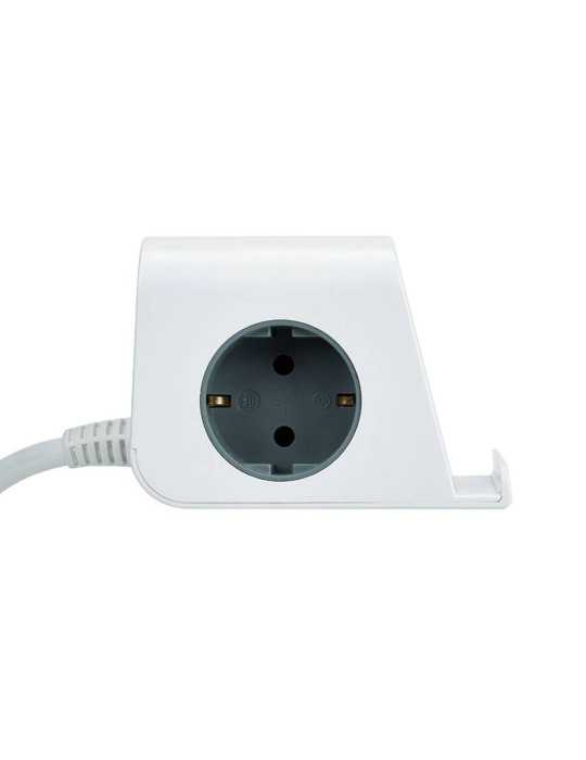 Base Combiflat 2 Tomas Schuko 16A 250 V ~ + 2 USB A + 2 USB C + Carga Inalámbrica con Soporte y Fijación Blanca SIMON