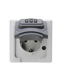 Base Fija 2P+T tipo F Superficie Gris 16A 250V~ con Cerradura de Combinación KOPP