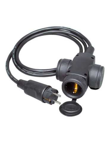 Triple Aereo Bipolar H07RN-F 3G1,5mm² con Clavija, 1,5M. KOPP