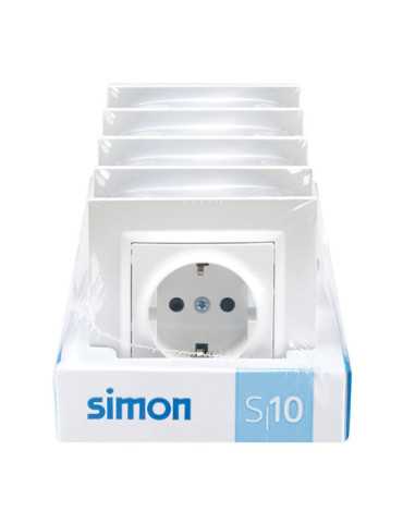 Base Empotrable Schuko 2P+T 16A 250V~, S10, Blanco, 5 uds SIMON 2