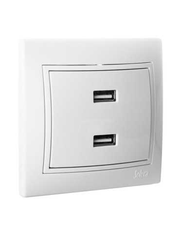 Cargador Serie Europa Doble USB 230V 5V 4200mA Serie Europa ERP2USBU SOLERA