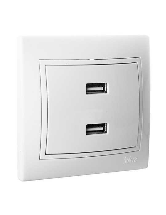 Cargador Serie Europa Doble USB 230V 5V 4200mA Serie Europa ERP2USBU SOLERA