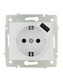 Base Bipolar con T/Tl 16A 250V con USB Power Serie Europa ERP60USB SOLERA