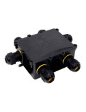 Caja de Empalmes Aerea para Exterior Estanca con 6 Prensaestopas IP68 para Exterior 13,5x11,5x4,7cm Black Series SOLERA