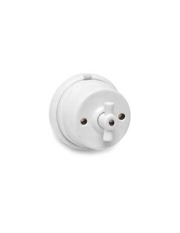 Conmutador Lazo Porcelana Superficie Serie Vintage 10A 250V Ø80mm Blanco EDM