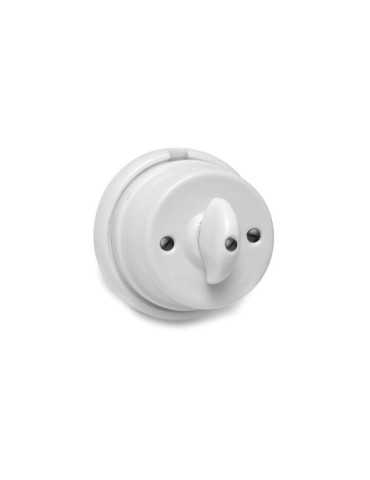 Conmutador Palomilla Porcelana Superfície Serie Vintage 10A 250V Ø80mm Blanco EDM
