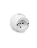 Base Schuko T/Tl Superficie de Porcelana Serie Vintage 16A 250V Ø80mm Blanco EDM