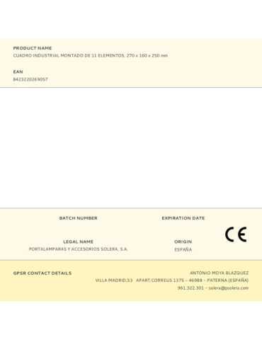 Cuadro Industrial Montado de 11 Elementos, 270 x 160 x 250 mm SOLERA 2