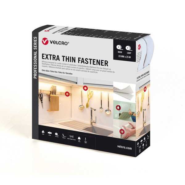 Cinta Adhesiva Extrafina Blanca 20 mm x 25 m VELCRO®