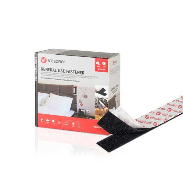 Cinta de Gancho y Bucle Adhesiva Negra 50 mm x 5 m VELCRO®