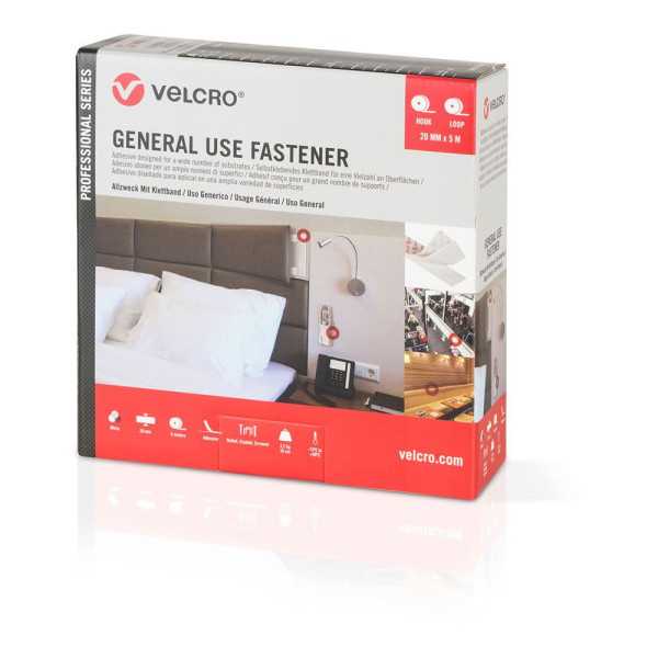 Cinta de Gancho y Bucle Adhesiva Negra 50 mm x 5 m VELCRO®