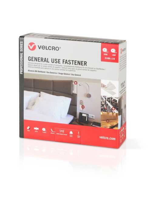 Cinta de Gancho y Bucle Adhesiva Negra 50 mm x 5 m VELCRO®