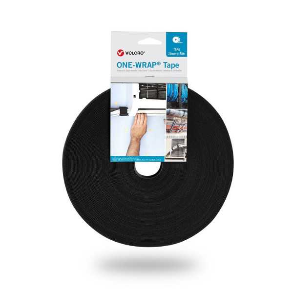 Cinta One-Wrap, 20 mm x 25m, Negra VELCRO®