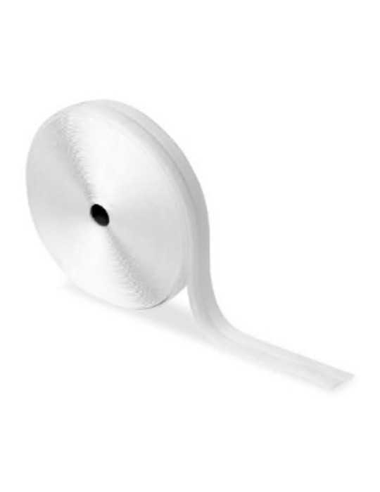 Rollo Adhesivo de Cierre de Gancho y Bucle 20 mm x 25 m, Blanco INOFIX