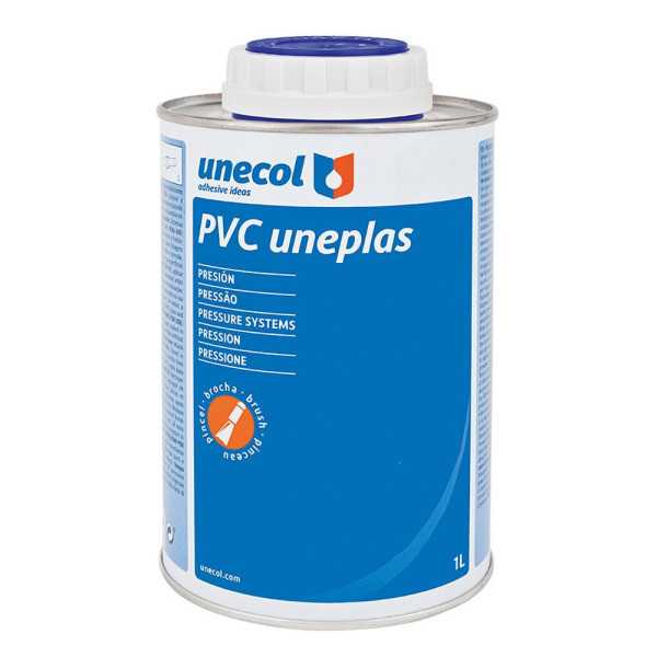 Adhesivo PVC Uneplas Bote con Pincel 1 L UNECOL