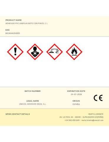 Adhesivo PVC Uneplas Bote con Pincel 1 L UNECOL 2
