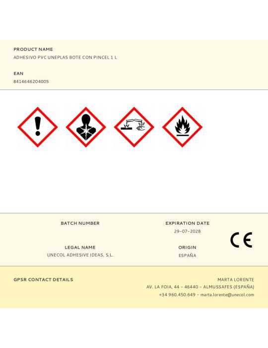 Adhesivo PVC Uneplas Bote con Pincel 1 L UNECOL