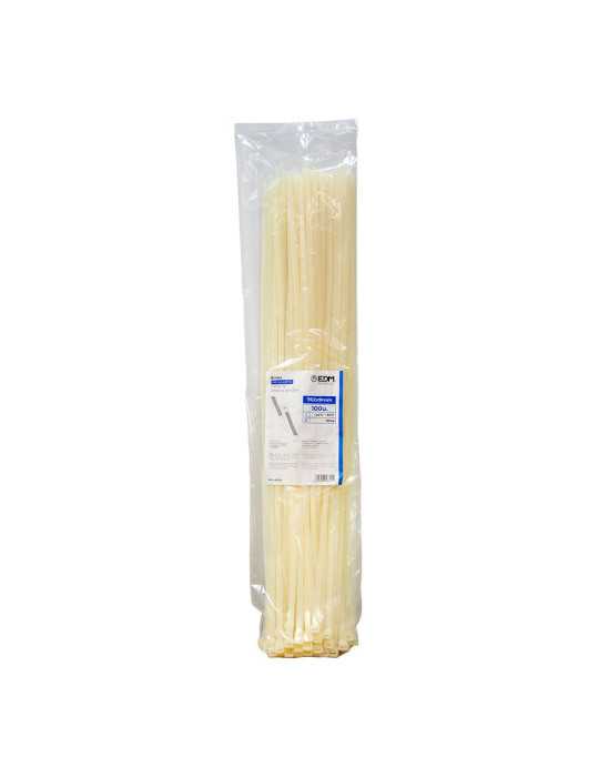 Bridas, Nylon, Alta Calidad, Natural, 550 x 8,0 mm, Bolsa, 100 uds EDM