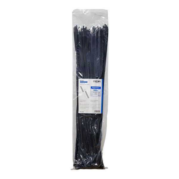 Bridas, Nylon, Alta Calidad, Negro, 762 x 9,0 mm, Bolsa, 100 uds EDM