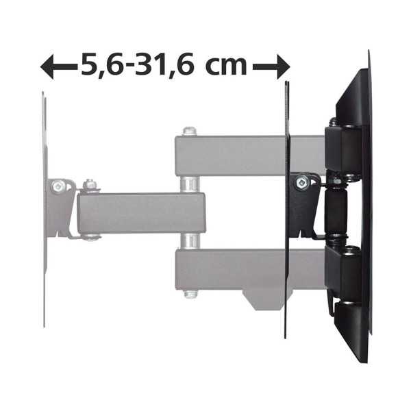 Soporte Mural TV, Negro, Doble Brazo Articulado, de 19 A 48 pulg, Carga Máx. 20 kg HAMA
