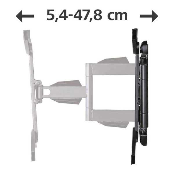 Soporte Mural TV, Negro, Doble Brazo Articulado, de 37 A 75 pulg, Carga Máx. 45 kg HAMA