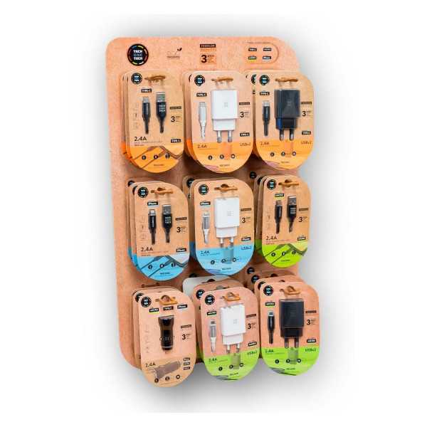 Expositor Eko Cargadores 27 Productos, 34 x 15 x 58 cm TECH ONE TECH