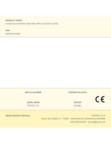 Fuente de Alimentación para Amplificador TELEVES 2