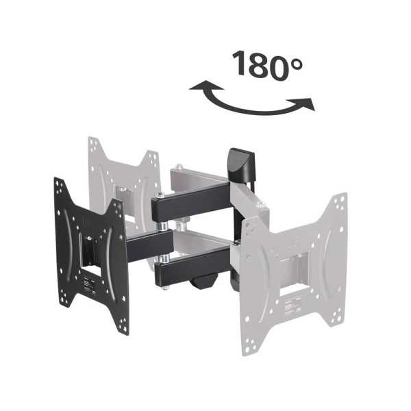 Soporte Mural TV, Negro, Articulado, Doble Brazo, de 19 A 48 pulg, Carga Máx. 20 kg HAMA