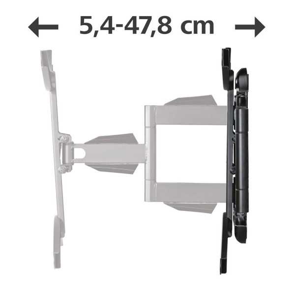 Soporte Mural Televisor, Negro, Doble Brazo Articulado, de 37 A 75 pulg, Carga Máx. 45 kg HAMA