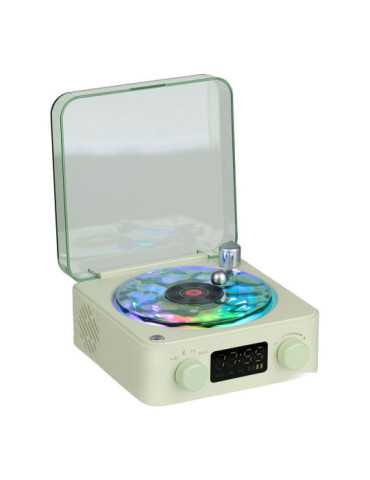Altavoz Bluetooth en Forma de Tocadiscos, con Reloj, Ruido Blanco y Luz RGB, Colores Surtidos BASICS 2
