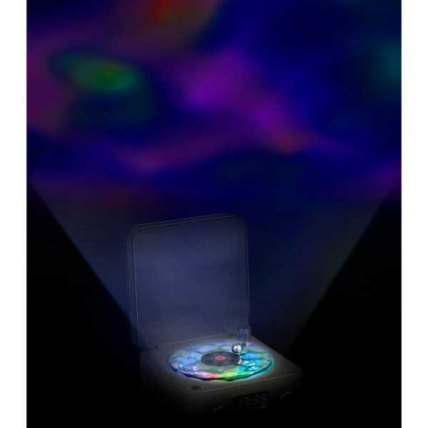 Altavoz Bluetooth en Forma de Tocadiscos, con Reloj, Ruido Blanco y Luz RGB, Colores Surtidos BASICS