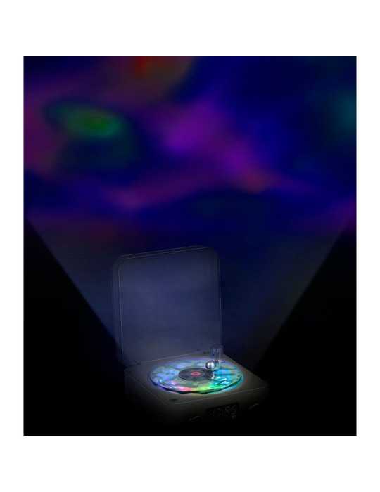 Altavoz Bluetooth en Forma de Tocadiscos, con Reloj, Ruido Blanco y Luz RGB, Colores Surtidos BASICS