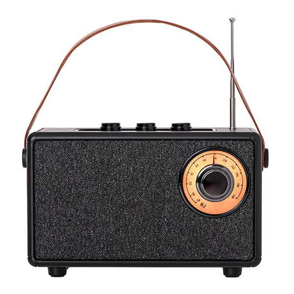 Radio FM Recargable con Bluetooth CR 1902 Negra, 16 x 7 x 10,5 cm CAMRY