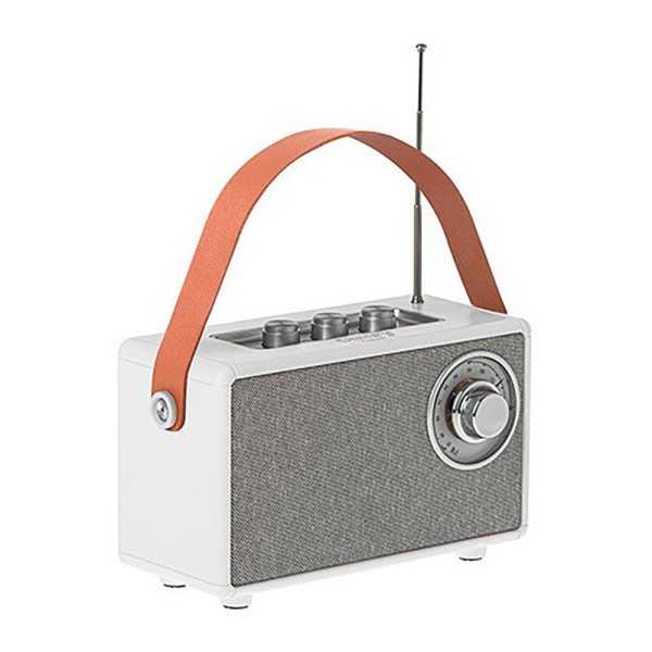 Radio FM Recargable con Bluetooth CR 1902 Blanca, 16 x 7 x 10,5 cm CAMRY