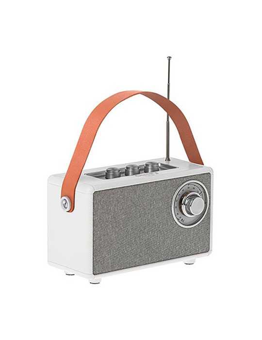 Radio FM Recargable con Bluetooth CR 1902 Blanca, 16 x 7 x 10,5 cm CAMRY
