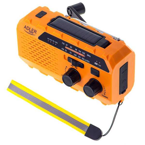Radio Solar con Manivela Ad 1197, 15,5 x 5 x 8 cm ADLER
