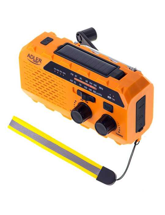 Radio Solar con Manivela Ad 1197, 15,5 x 5 x 8 cm ADLER