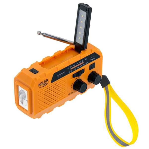 Radio Solar con Manivela Ad 1197, 15,5 x 5 x 8 cm ADLER