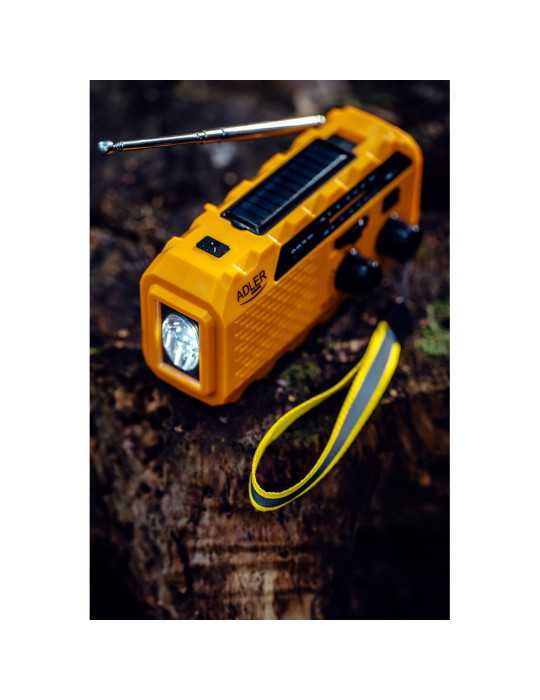 Radio Solar con Manivela Ad 1197, 15,5 x 5 x 8 cm ADLER