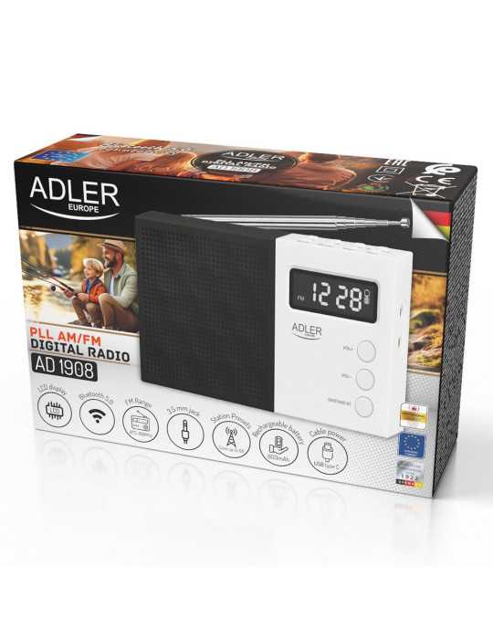Radio Digital Pll FM Ad 1908, 12,5 x 3 x 7 cm ADLER